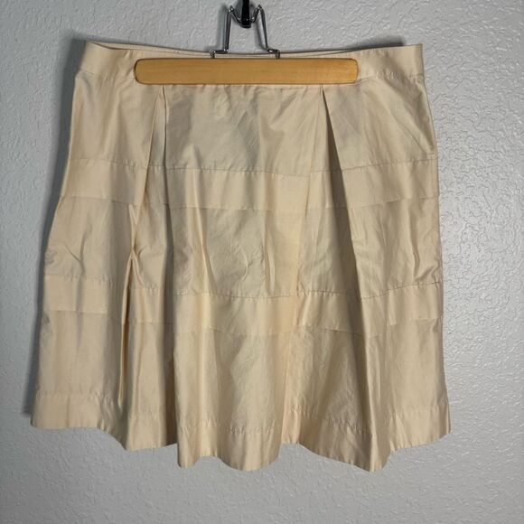 NWT J Crew Skirt Cream A line Tiered Ruffle Cotton Sateen Gateau Side Zip Preppy - Picture 5 of 5